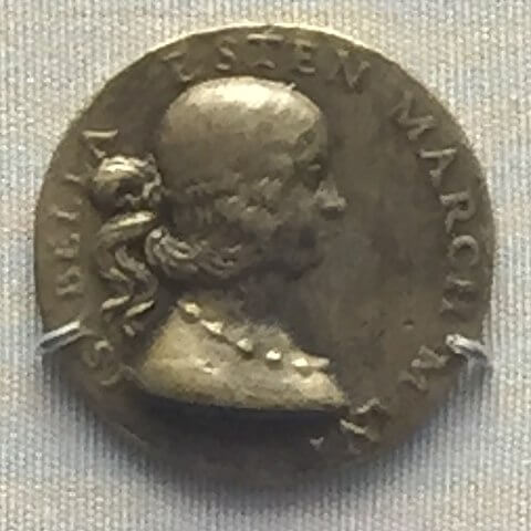イザベラ・デステのメダル　16世紀初頭　ジョヴァンニ・クリストフォロ・ロマーノ　大英博物館蔵