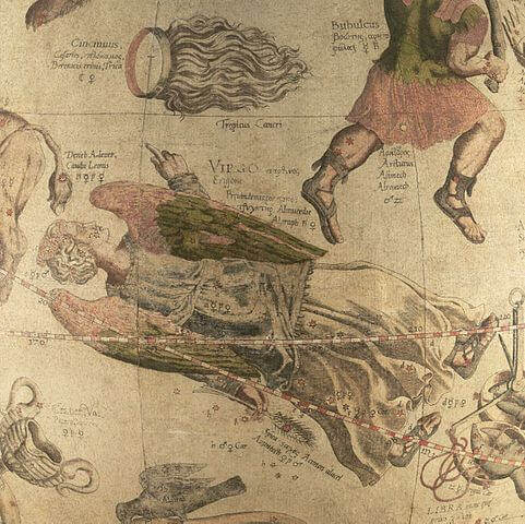 ゲラルドゥス・メルカトルによるかみのけ座と乙女座　1551年