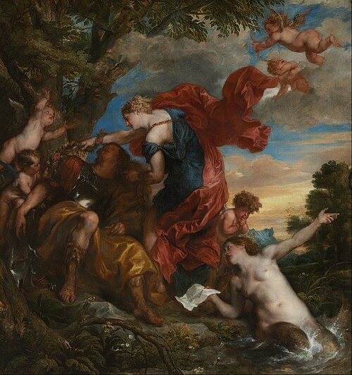 『リナルドとアルミーダ』　1629年頃　アンソニー・ヴァン・ダイク　ボルチモア美術館蔵