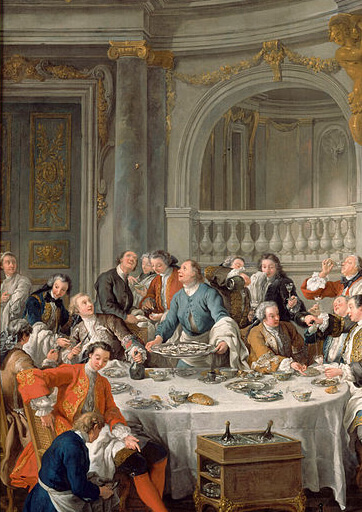 『牡蠣の昼食』（ Le Déjeuner d’huîtres ）　1735年　ジャン＝フランソワ・ド・トロワ　コンデ美術館蔵