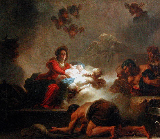 『羊飼いたちの礼拝』　1775年頃　ジャン・オノレ・フラゴナール　ルーヴル美術館蔵