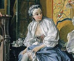『化粧』(La Toilette, 1742, François Boucher, Museo Nacional Thyssen-Bornemisza)　1742年　フランソワ・ブーシェ　ティッセン＝ボルネミッサ美術館蔵