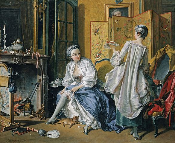『化粧』　1742年　フランソワ・ブーシェ　ティッセン＝ボルネミッサ美術館蔵