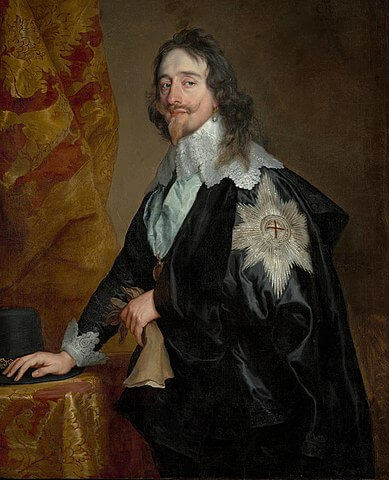 『ガーター勲章をつけたチャールズ1世』　1637年　ヴァン・ダイク　ドレスデン美術館蔵
