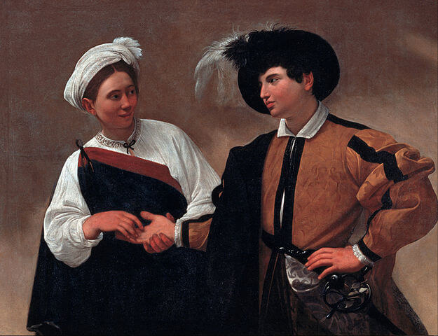 『女占い師』（ The Fortune Teller ）　1594年頃　カラヴァッジョ　カピトリーノ美術館蔵