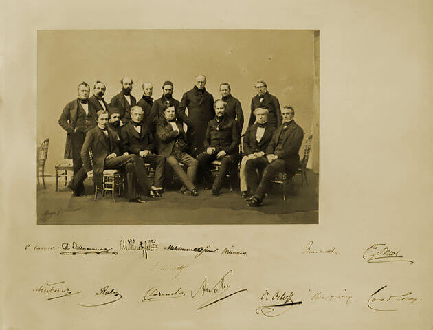 1856年のパリ講和会議の全権大使たち。ブダペストのハンガリー国立博物館でMayer Piersonにより撮影。