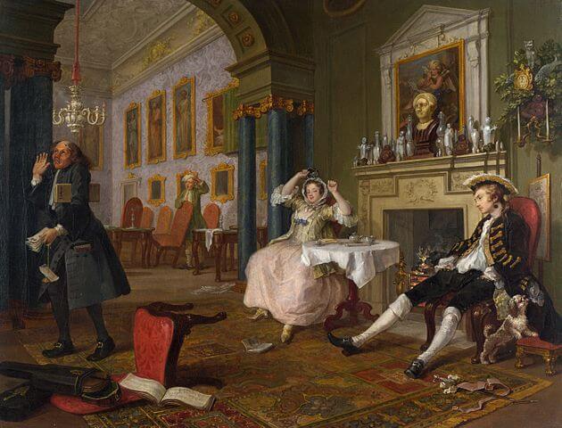 第二場『結婚後間もなく』The Tête à Tête　1743年頃　ナショナル・ギャラリー蔵