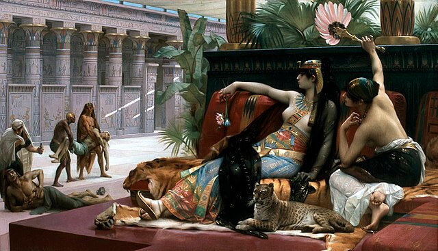 『死刑囚に毒を試すクレオパトラ』　1887年　アレクサンドル・カバネル　アントワープ王立美術館蔵