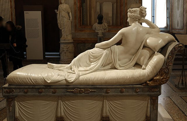 『勝利のヴィーナスとしてのパオリーナ・ボルケーゼ』　1804年－1808年　アントニオ・カノ―ヴァ　ボルケーゼ美術館蔵