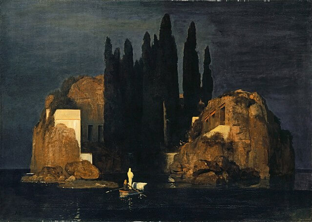 『死の島』（第1ヴァージョン）　1880年　アルノルト・ベックリン　バーゼル美術館蔵