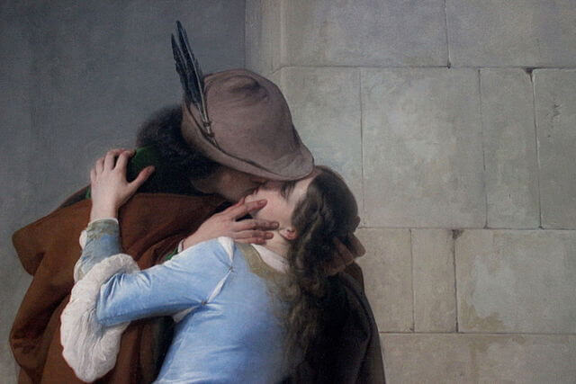 『接吻』　1859年　フランチェスコ・アイエツ　ブレラ美術館蔵