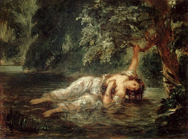『オフィーリアの死』　1853年　ウジェーヌ・ドラクロワ　ルーヴル美術館蔵