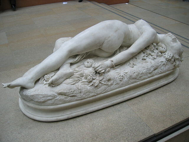 『蛇に噛まれた女』（ Femme piquée par un serpent ）　1847年　オーギュスト・クレサンジェ　オルセー美術館蔵