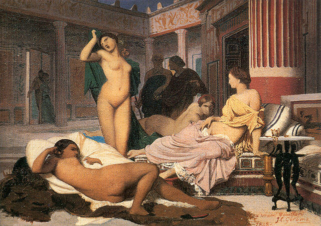 『ギリシャの室内（スケッチ）』（ Intérieur grec ）　1848年　ジャン＝レオン・ジェローム　オルセー美術館蔵