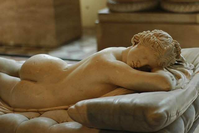 『眠れるヘルマフロディトゥス』 （『ボルケーゼのヘルマフロディトゥス』　Borghese Hermaphroditus ）　ルーヴル美術館