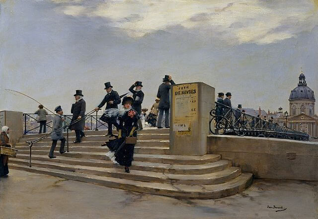 A Windy Day on the Pont des Arts　1880年－1881年　ジャン・ベロー　メトロポリタン美術館蔵