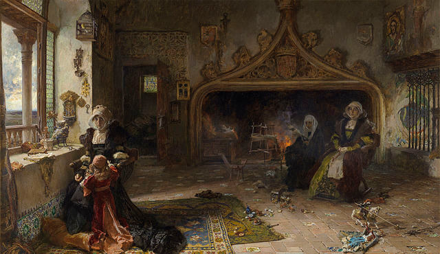 『幽閉中のフアナ』　1906年　フランシスコ・プラディーリャ　プラド美術館蔵