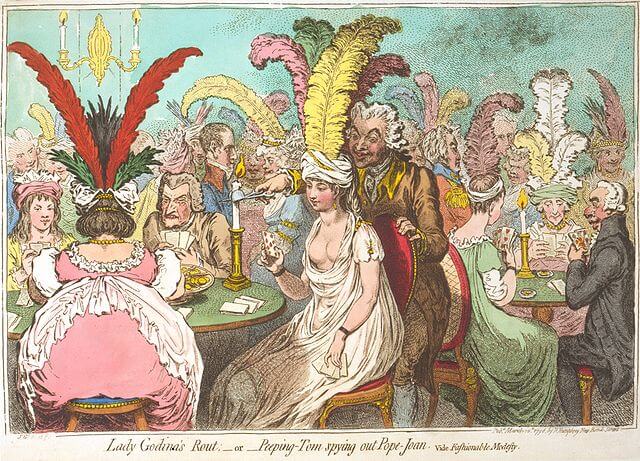 Lady Godina's rout; - or - Peeping-Tom spying out Pope-Joan　1796年