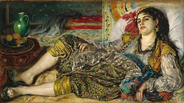 『アルジェの女（オダリスク）』　69.2 × 122.6 ㎝　1870年　ピエール＝オーギュスト・ルノワール　 ワシントン・ナショナル・ギャラリー蔵