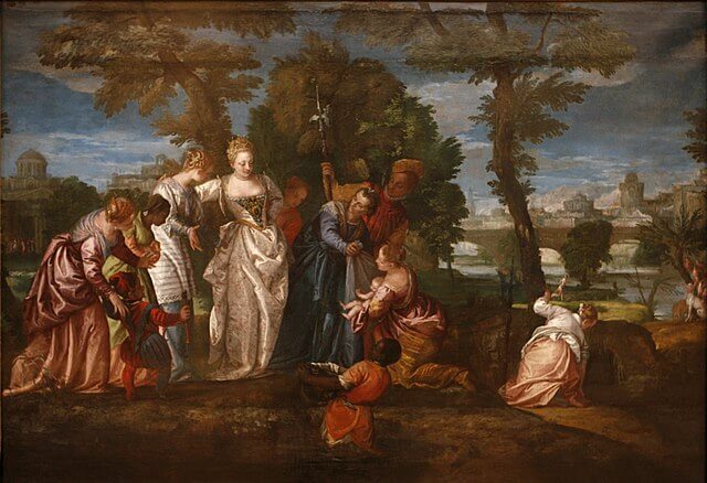 『川から救われるモーゼ』（ The finding of Moses ）　1580年頃　パオロ・ヴェロネーゼ　ディジョン美術館蔵