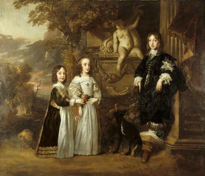 チャールズ1世の子どもたち（ Group portrait of the youngest children of Charles I. in 1647 ）　1647年　ピーター・レリー　ナショナル・トラスト蔵