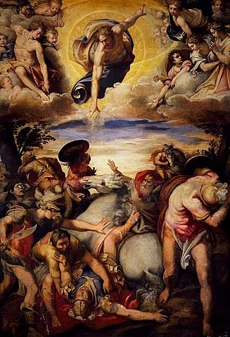 『聖パウロの回心』　1560年　タッデオ・ツッカリ　サン・マルチェロ・アル・コルソ教会（ローマ）