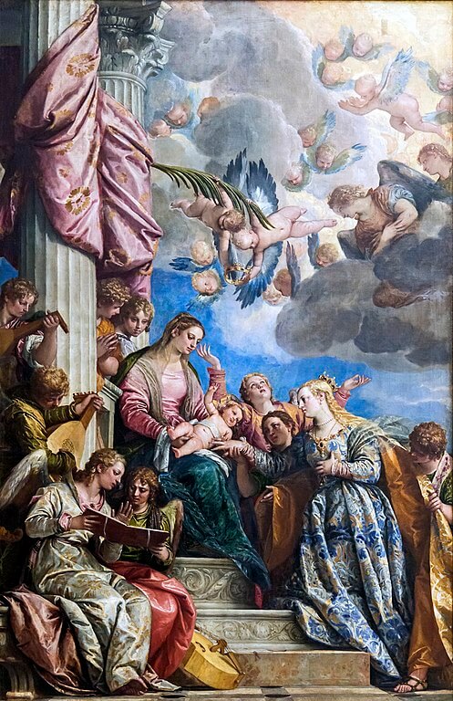 『聖カタリナの神秘の結婚』（ MATRIMONIO MISTICO DI SANTA CATERINA ）　1565年－1570年頃　パオロ・ヴェロネーゼ　アカデミア美術館蔵