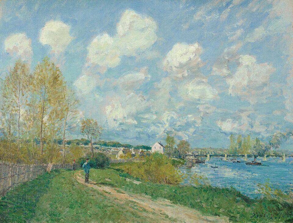 Summer at Argenteuil (Summer at Bougival), Alfred Sisley, 1876, Été à Argenteuil (Été à Bougival), Oil on canvas, 47 x 62 cm, Given by the heirs of Emil Bührle to the Foundation E.G. Bührle Collection Zurich • 1960 Inv. 100., 《アルジャントゥイユの夏（ブージヴァルの夏）》　1876年　アルフレッド・シスレー　ビュールレ・コレクション蔵