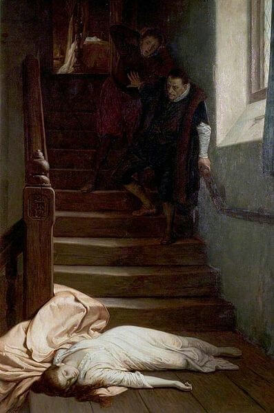 『エイミーの死』　1877年　ウィリアム・フレデリック・イェームズ画