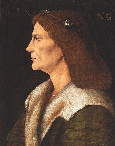 マティアス・コルヴィヌスの肖像　15世紀下半期　ブダペスト国立西洋美術館蔵