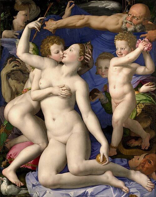 Allegoria del trionfo di Vener / An Allegory with Venus and Cupid, About 1545, Bronzino, Oil on wood, 146.1 × 116.2 cm, Inventory number　NG651, The National Gallery, 『愛の寓意』　1545年頃　アーニョロ・ブロンズィーノ　ナショナル・ギャラリー蔵