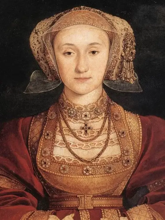 『アンナ・フォン・クレーフェの肖像』（ Portrait d’Anne de Clèves, reine d’Angleterre, quatrième épouse de Henri VIII ）　1539年頃　ハンス・ホルバイン（子）　ルーヴル美術館蔵