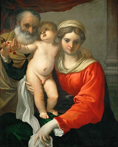 『さくらんぼの聖母』　1500年代　アンニ―バレ・カラッチ　ルーヴル美術館蔵
