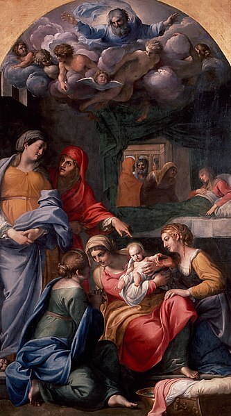 『聖母の誕生』　1605年－1609年頃　アンニ―バレ・カラッチ　ルーヴル美術館蔵