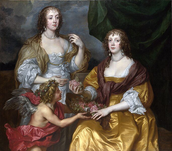 『ティンベビー卿夫人エリザベスとアンドーヴァー子爵夫人ドロシー』（ Lady Elizabeth Thimbelby and her Sister, Viscountess Andover ）　1635年頃　アンソニー・ヴァン・ダイク　ナショナル・ギャラリー蔵