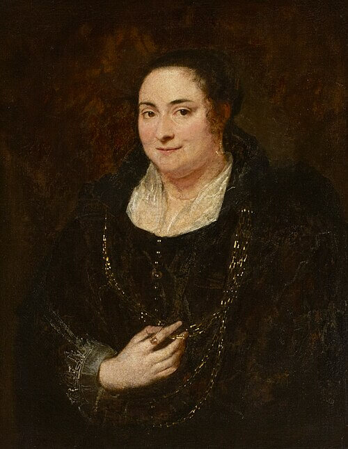 An Unknown Genoese Lady, attributed to Sir Anthony Van Dyck (Antwerp 1599 - London 1641), Art / Oil paintings, 1622 - 1628, Oil on canvas, 790 x 640 mm, Petworth House and Park, West Sussex, NT 486199, National Trust, 『名もなきジェノヴァの女性』　1622 - 1628年　アンソニー・ヴァン・ダイクに帰属　ナショナル・トラスト