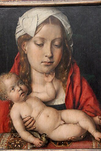 『幼子を抱く聖母マリア』( Maria mit dem Kind ) 1515年 - 1518年頃 ミケル・シトウ ベルリン、絵画館蔵