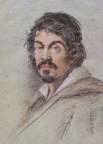 カラヴァッジォの肖像画　1621年頃　オッタヴィオ・レオーニ　マルチェリアーナ図書館蔵