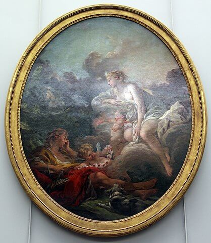『ケファルスとオーロラ』（ Céphale et l'Aurore ）　1.42 m × 1.175 m　1764年　フランソワ・ブーシェ　ルーヴル美術館蔵