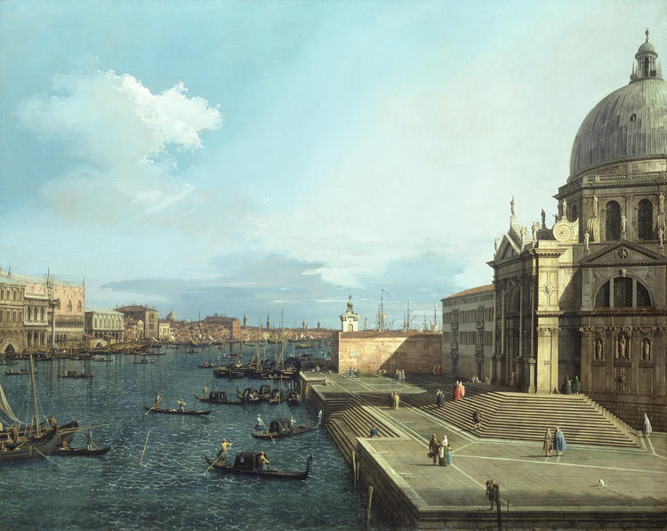 Santa Maria della Salute, 1738/42, Antonio Canal (Il Canaletto), Oil on canvas, 121 x 152 cm, Given by the heirs of Emil Bührle to the Foundation E.G. Bührle Collection Zurich • 1960 Inv. 139., 《サンタ・マリア・デッラ・サルーテ聖堂》　1738 – 1742年　カナレット　ビュールレ・コレクション蔵