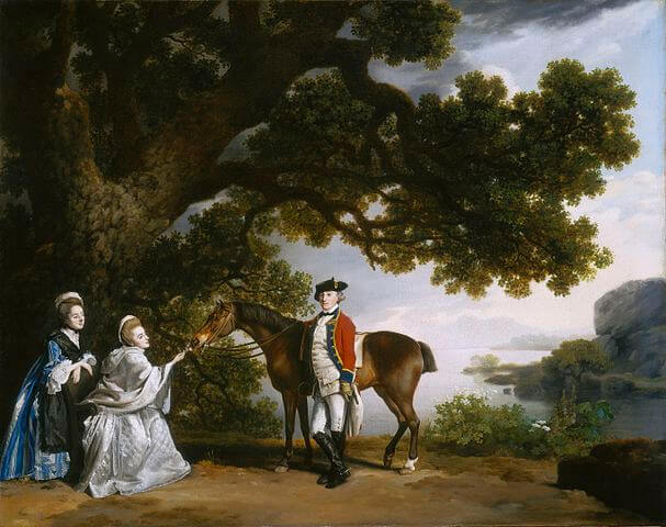 『ポクリントン大尉とその家族』　1769年　ジョージ・スタッブズ　ワシントン、ナショナル・ギャラリー・オブ・アート蔵