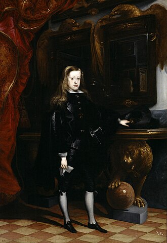 Carlos II, Juan Carreño de Miranda, Hacia 1675. Óleo sobre lienzo, 201 x 141 cm, Número de catálogo P000642, Museo Nacional del Prado, 《カルロス2世》 1675年頃 フアン・カレーニョ・デ・ミランダ プラド美術館蔵