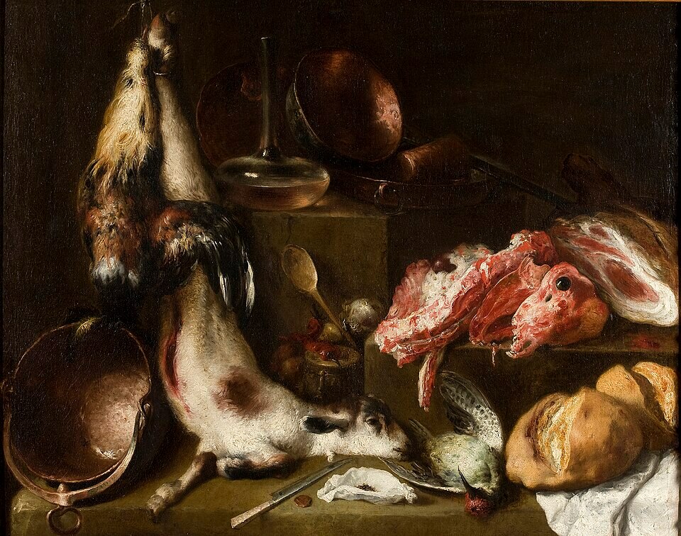 Bodegón de cocina, Mateo Cerezo, Hacia 1664. Óleo sobre lienzo, 100 x 127 cm, Número de catálogo P003159, Museo Nacional del Prado, 《台所のボデゴン(静物)》 1664年頃 マテオ・セレッソ プラド美術館蔵