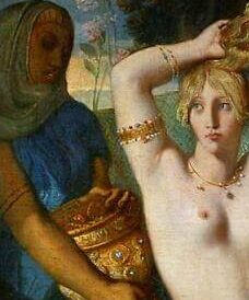 『エステルの化粧』　45 cm× 35 cm　1841年　テオドール・シャセリオー　ルーヴル美術館蔵
