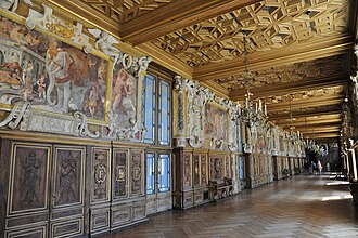 Galería Francesco I del castillo de Fontainebleau / Galerie François-Ier (château de Fontainebleau) / フランソワ１世のギャラリー（フォンテーヌブロー宮殿）