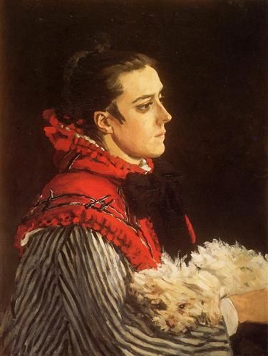Camille Monet with Dog, 1866, Claude Monet, Camille au petit chien, Oil on canvas, 73 x 53.5 cm, Private Collection, 《犬を抱いたカミーユ・モネ》　1866年　クロード・モネ　個人蔵