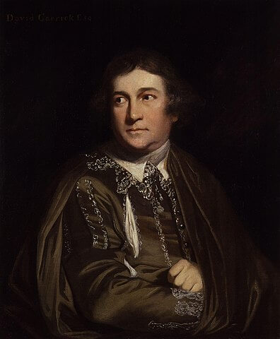 『十人十色』のカイトリ―に扮するデイヴィッド・ギャリック（ David Garrick as Kitely in 'Every Man in his Humour' ）　1768年　ジョシュア・レノルズ　ナショナル・ポートレート・ギャラリー蔵