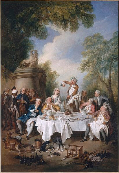 『ハムの昼食』（ Déjeuner de jambon ）　1735年　二コラ・ランクレ　コンデ美術館蔵