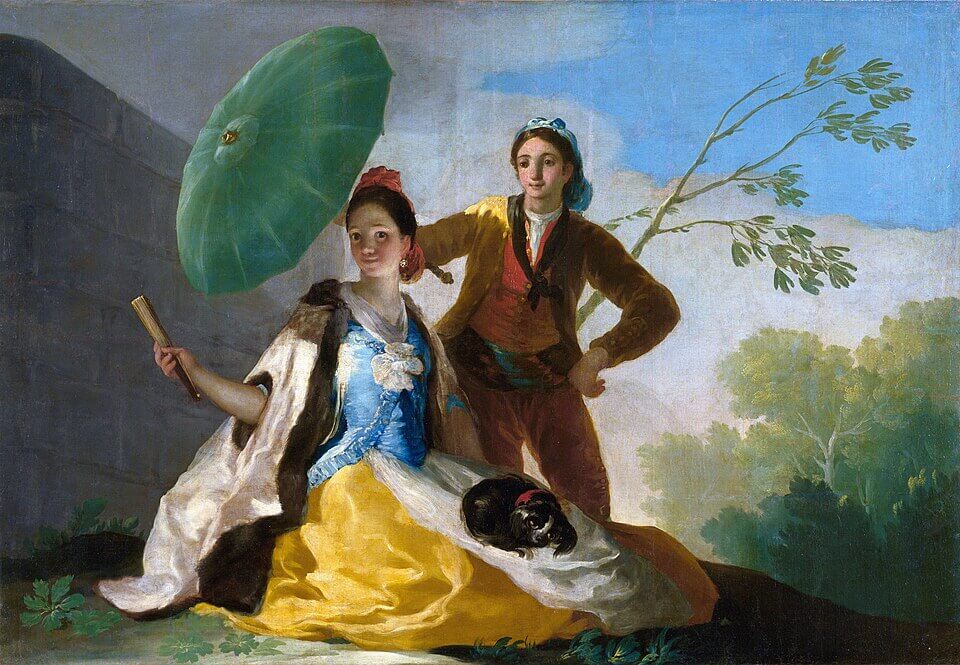 El quitasol, Francisco de Goya y Lucientes, 1777, Óleo sobre lienzo, 104 x 152 cm, Número de catálogo P000773, Museo Nacional del Prado, 『日傘』 1777年 フランシスコ・デ・ゴヤ プラド美術館蔵
