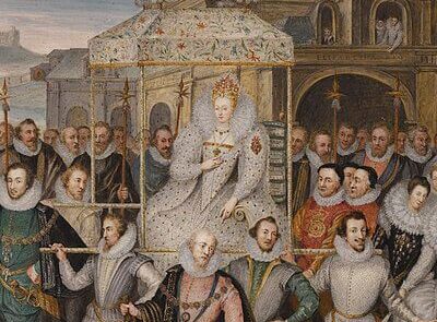 Procession portrait of Elizabeth I of England c. 1601.　1600年頃　ジョージ・ヴァ―チュー画　サザビーズ